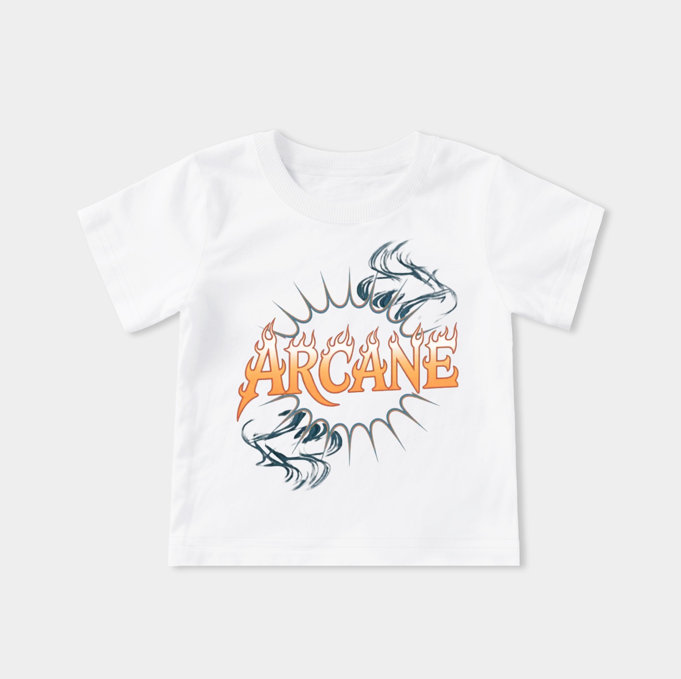 ARCANE Psychedelic Flame Typography Youth Classic T-Shirt