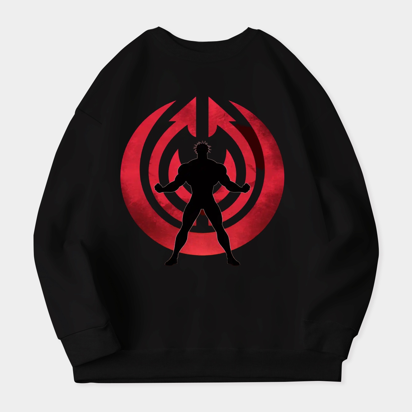 Vegeta silhouette inside red Saiyan symbol.