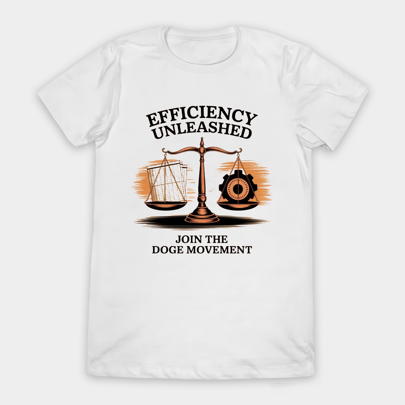 Efficiency Unleashed: Scales of DOGE Women's T-Shirt