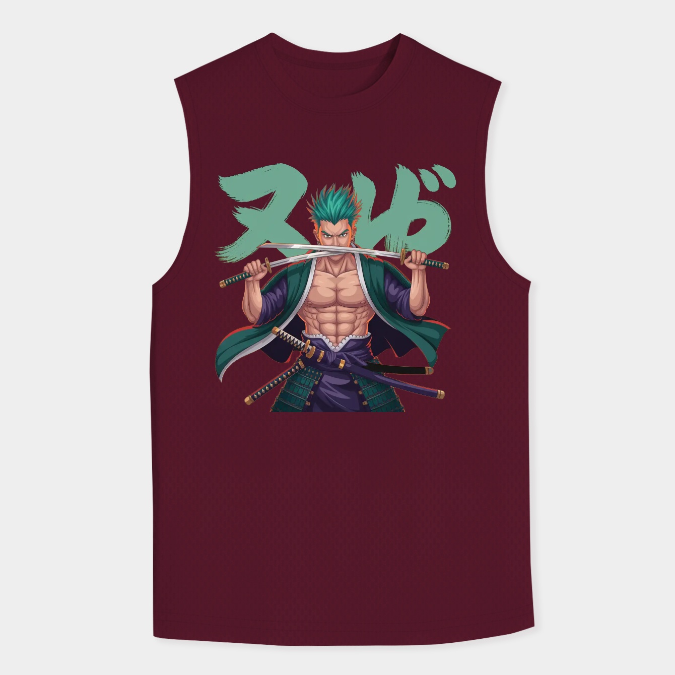 zoro swordsman anime style Men's Big & Tall Tank Top