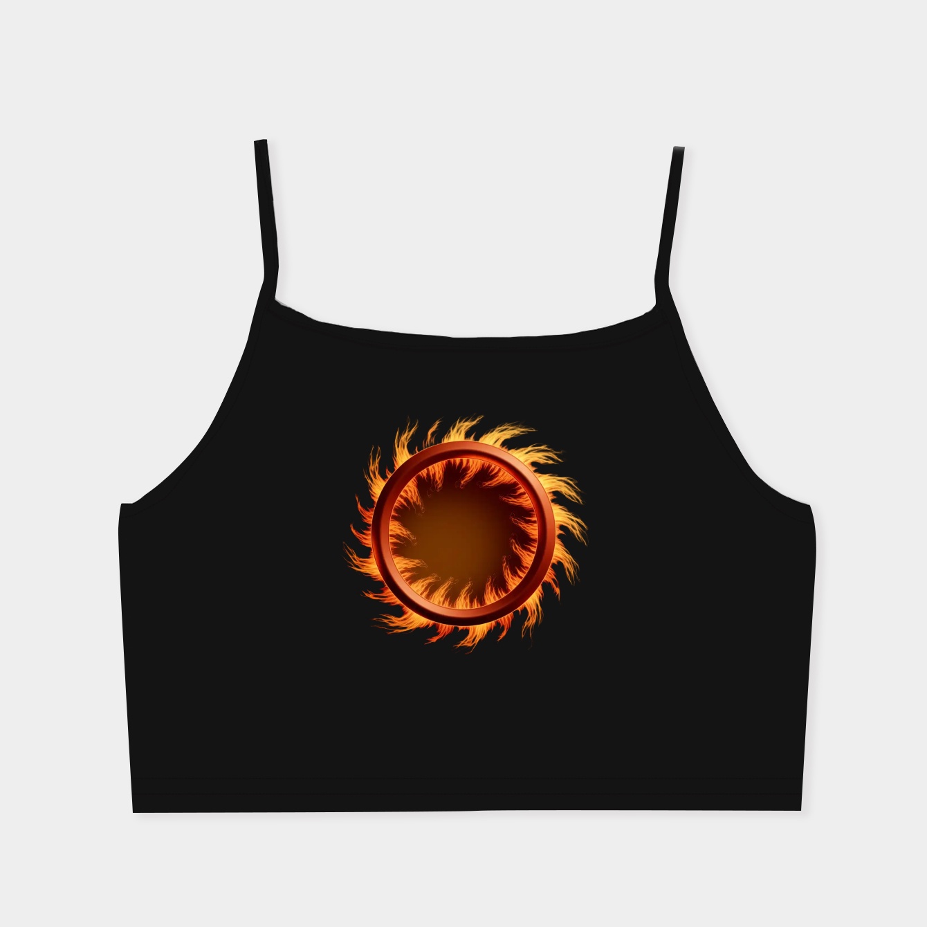 Flame Fire Circle Design Women's Spaghetti Strap Tank Top
