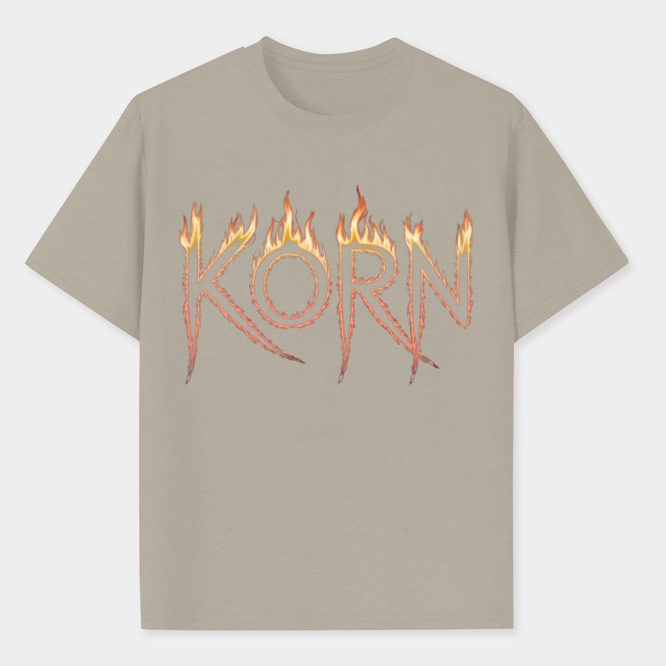 Korn Burning Flame Text Men's Performance Athletic T-Shirt