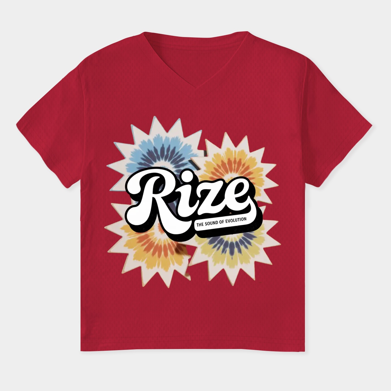 Riize Retro Tie-Dye Evolution Women's Plus Size V-Neck T-Shirt
