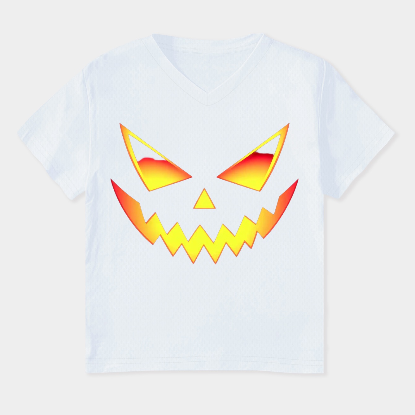 Glowing Pumpkin Face Design Women's Plus Size V-Neck T-Shirt