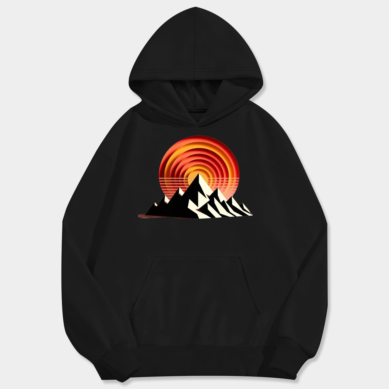 Twilight Peaks – Round Sunset Men's Big & Tall Hoodie