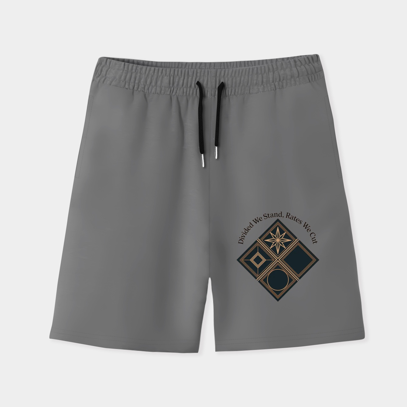 Divided We Stand Geometric Unity Men's Quick-Dry Athletic Shorts