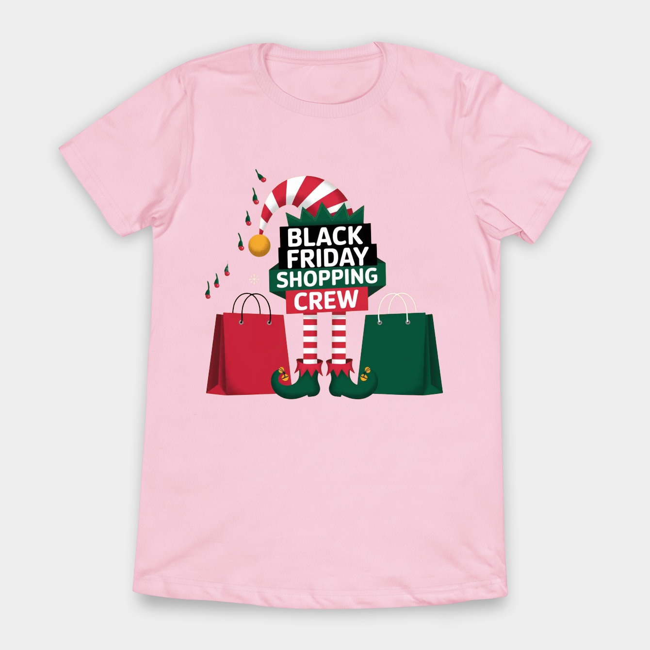 Elf Christmas Black Friday Shopping Crew Xmas Women's T-Shirt