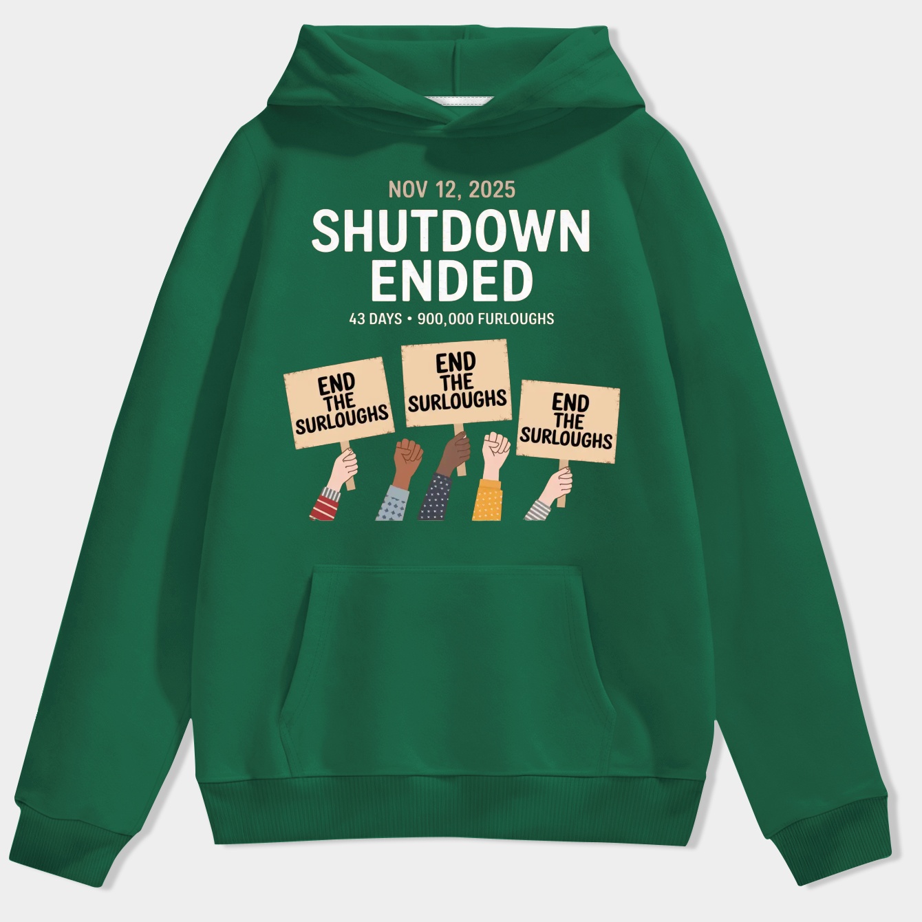 Shutdown Ended: 43 Days Strong Men's Hoodie