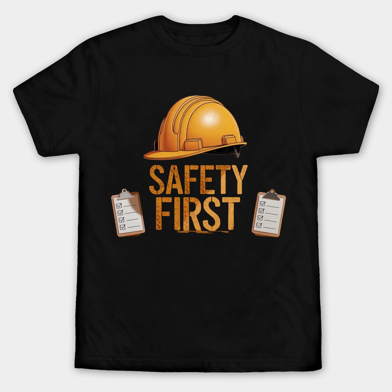 Safety First Vintage Hard Hat Men's Big & Tall T-shirt