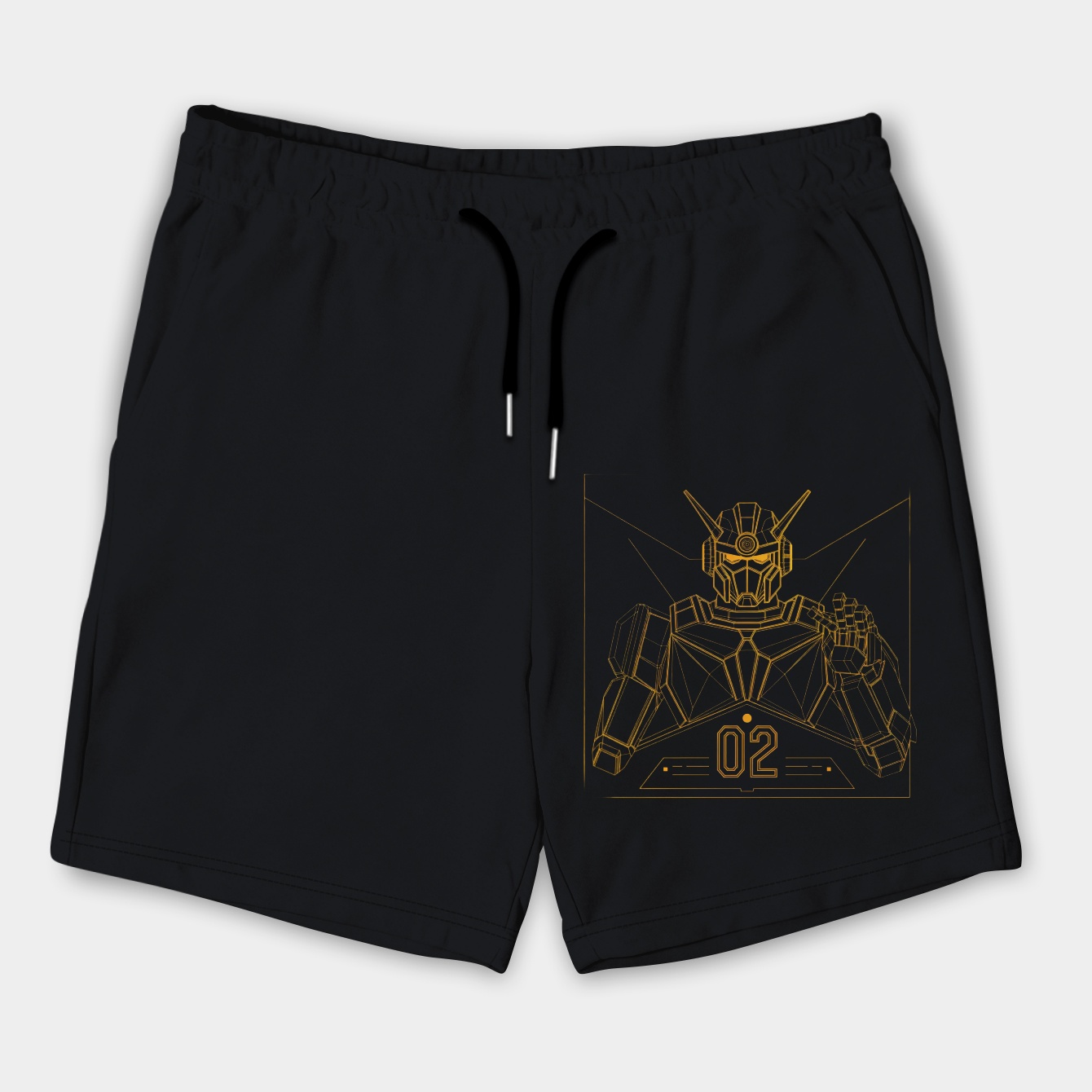 EVA_02 Mecha Linework Design Men's Shorts
