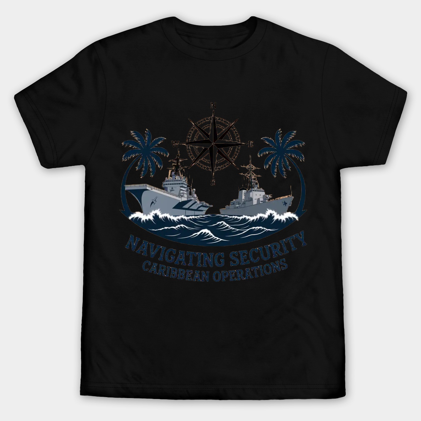 Caribbean Naval Compass Adventure Men's Big & Tall T-shirt