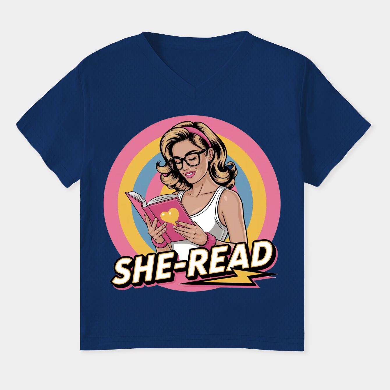She-Read Empowered Reader Women's Plus Size V-Neck T-Shirt