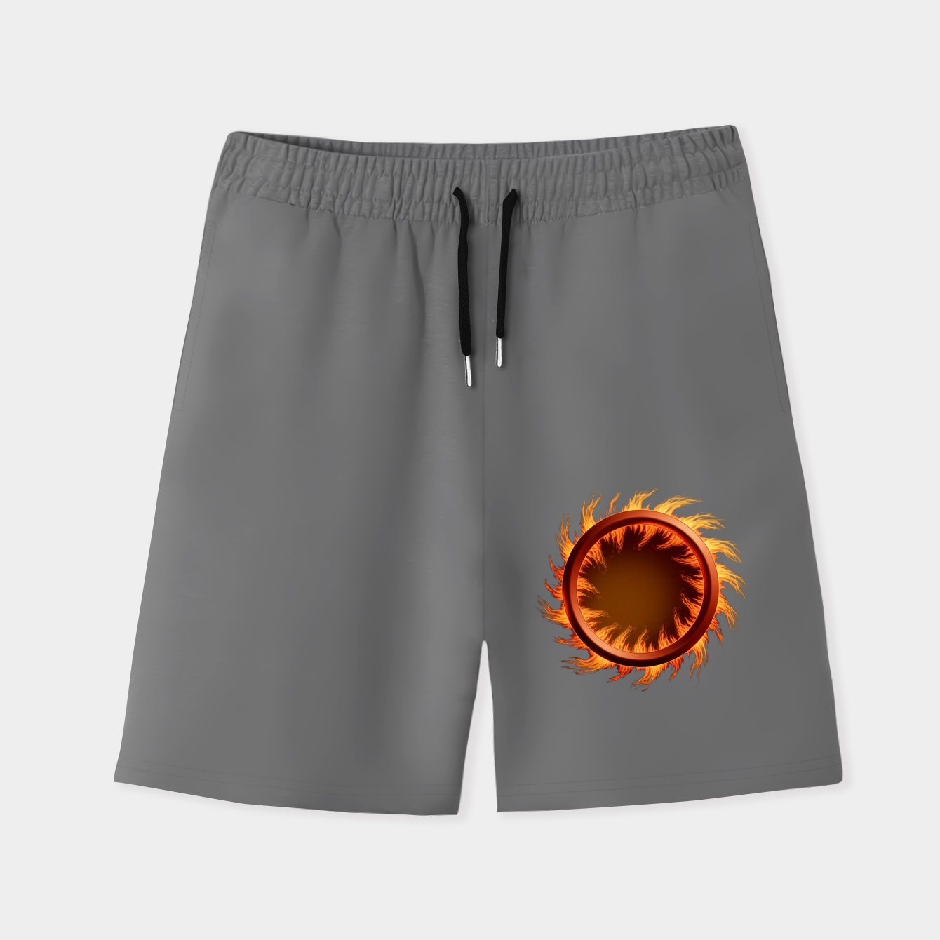 Flame Fire Circle Design Men's Quick-Dry Athletic Shorts