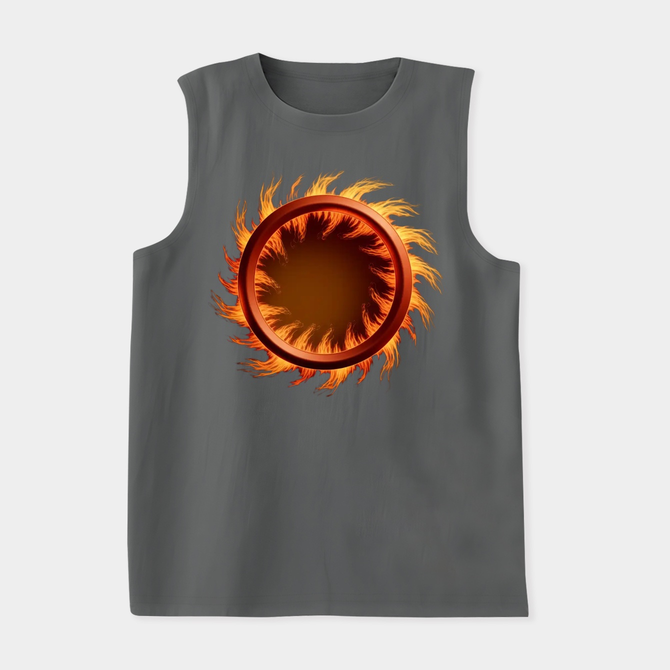 Flame Fire Circle Design Women's Soft Tank Top