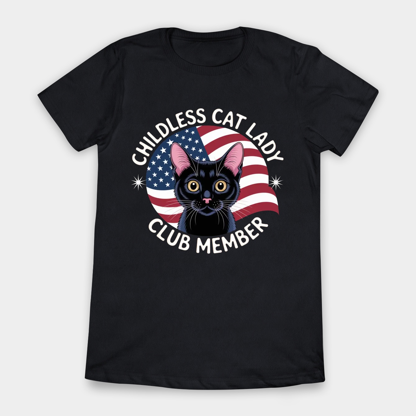 Childless Cat Lady Club Member, Anti-JD Vance, Kamala Harris For President 2024 Women's T-Shirt