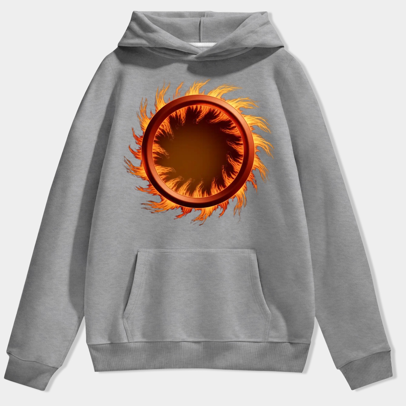 Flame Fire Circle Design Men's Hoodie