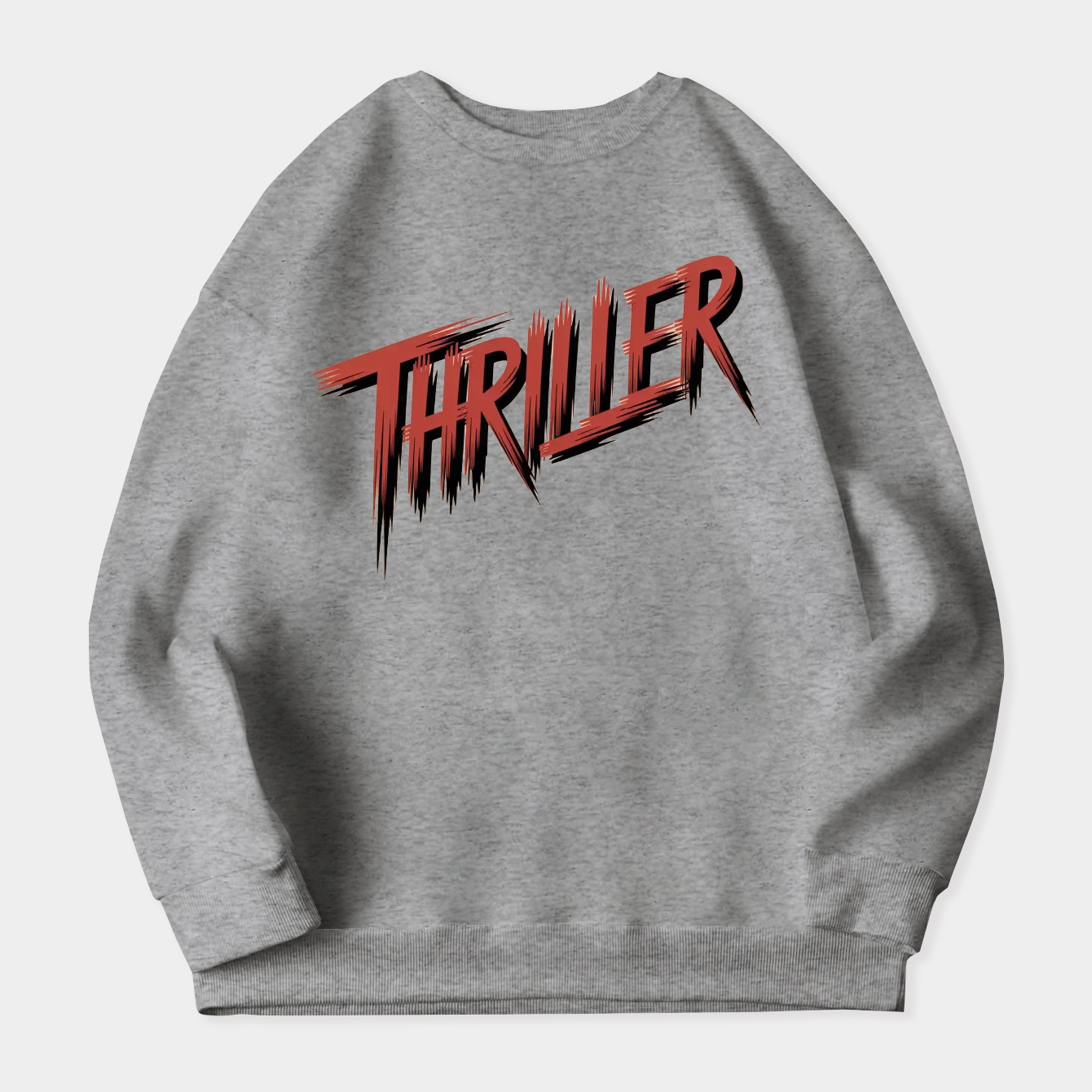 Thriller Red Script Design Women's Crewneck Sweatshirt