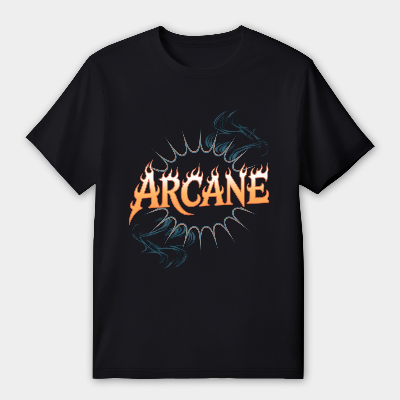 ARCANE Psychedelic Flame Typography Women's Premium Soft T-Shirt