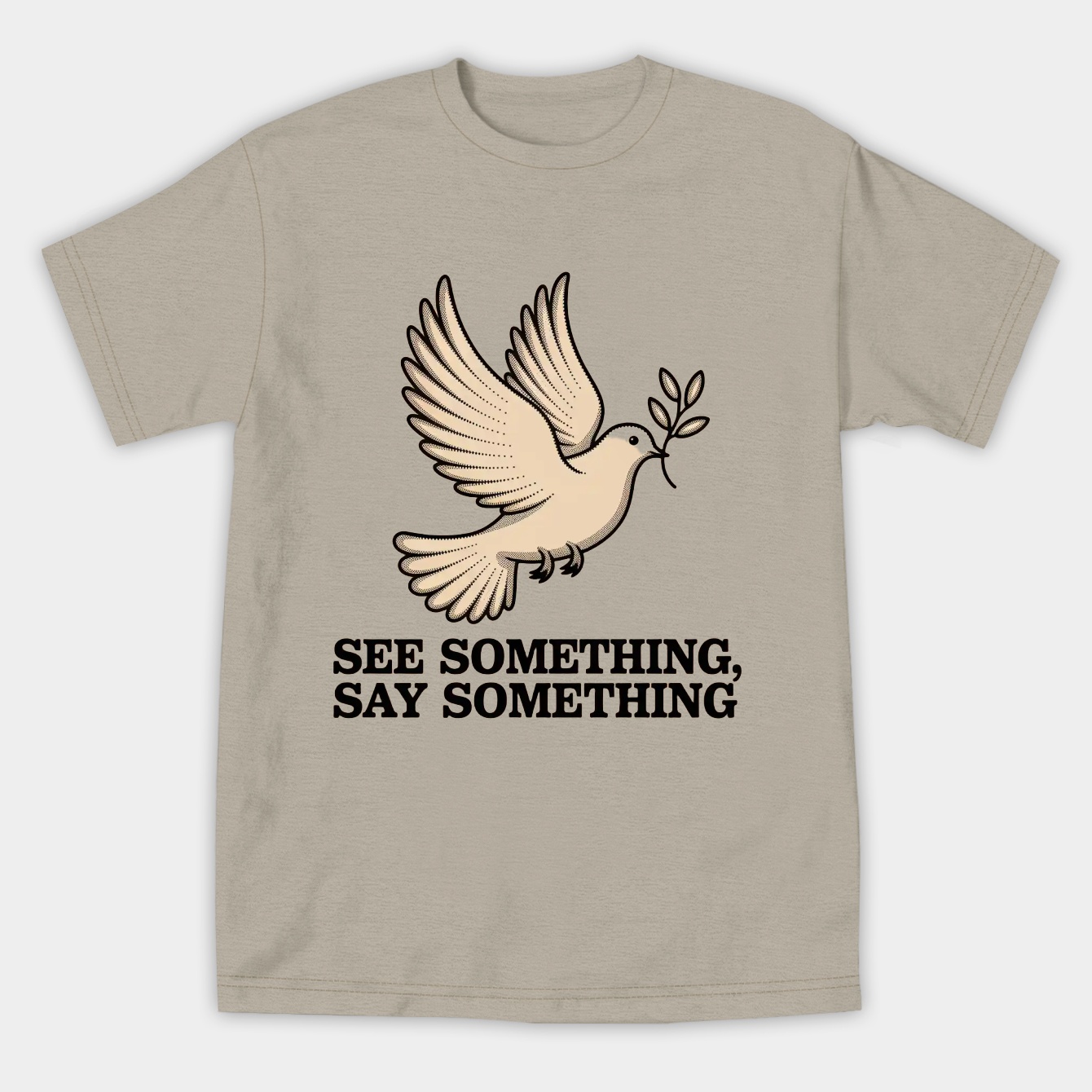 Dotted Dove Peace Message Women's Athletic Performance T-Shirt