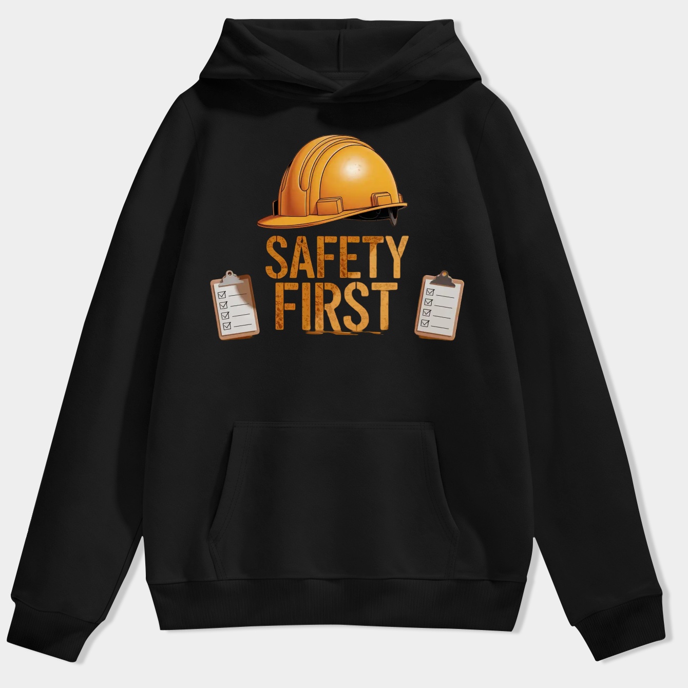 Safety First Vintage Hard Hat Men's Hoodie