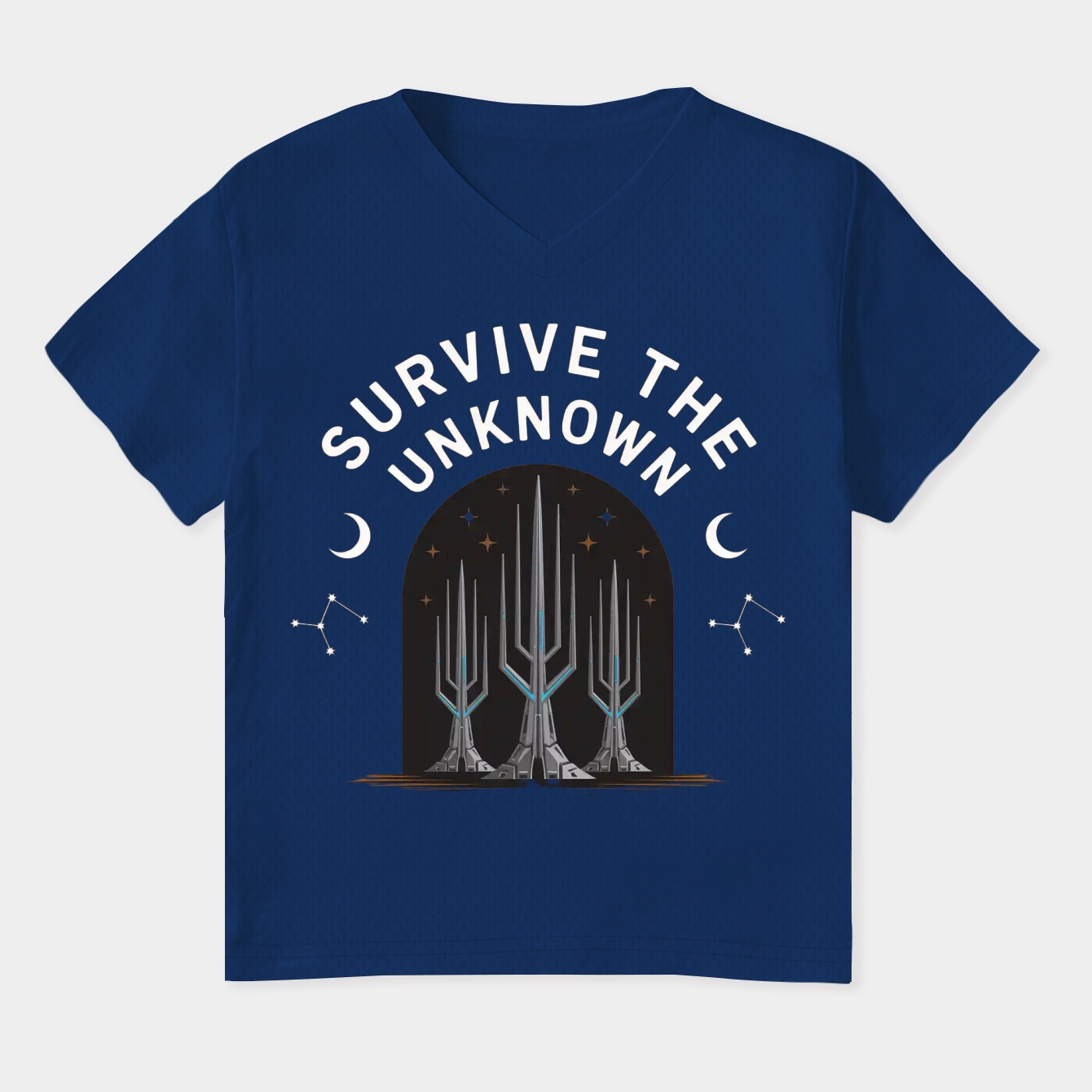 Survive the Unknown Sci-Fi Forest Women's Plus Size V-Neck T-Shirt