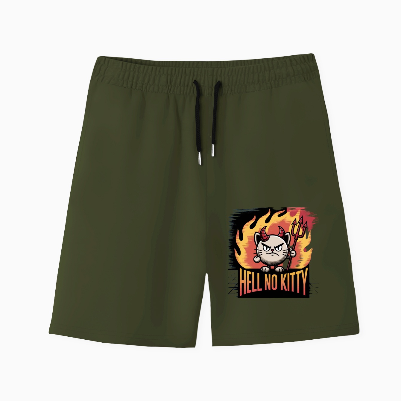 Hell No Kitty Men's Quick-Dry Athletic Shorts