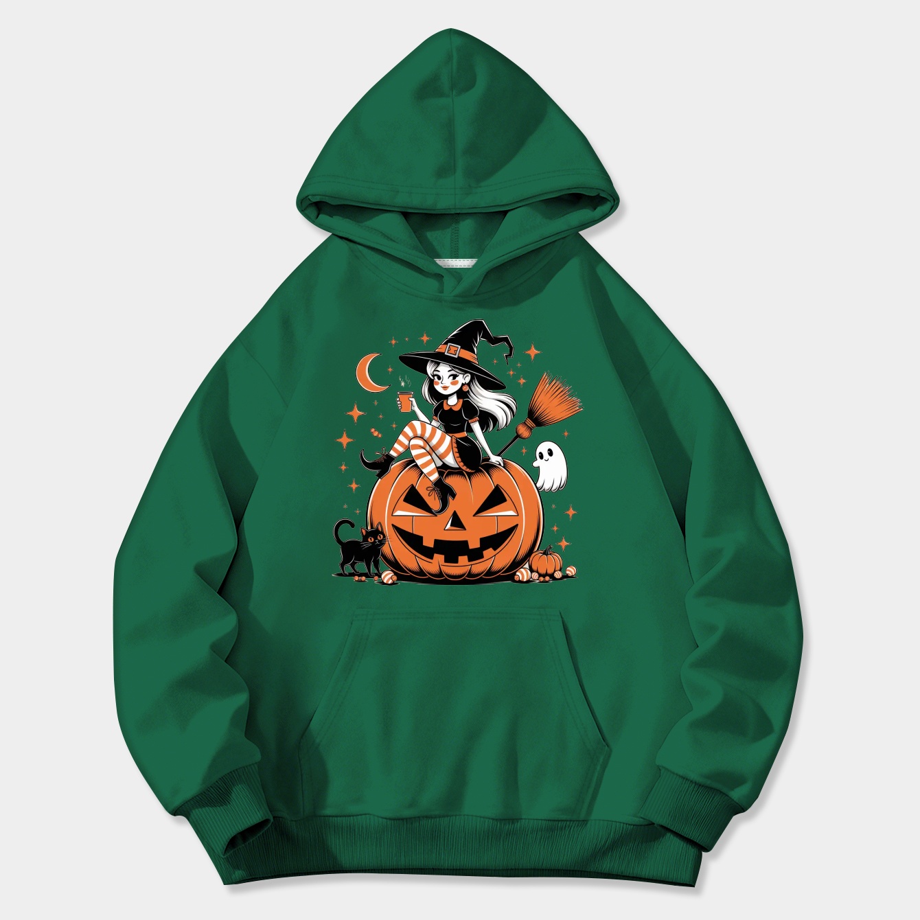Basic Witch Halloween Vibes Women's Plus Size Hoodie