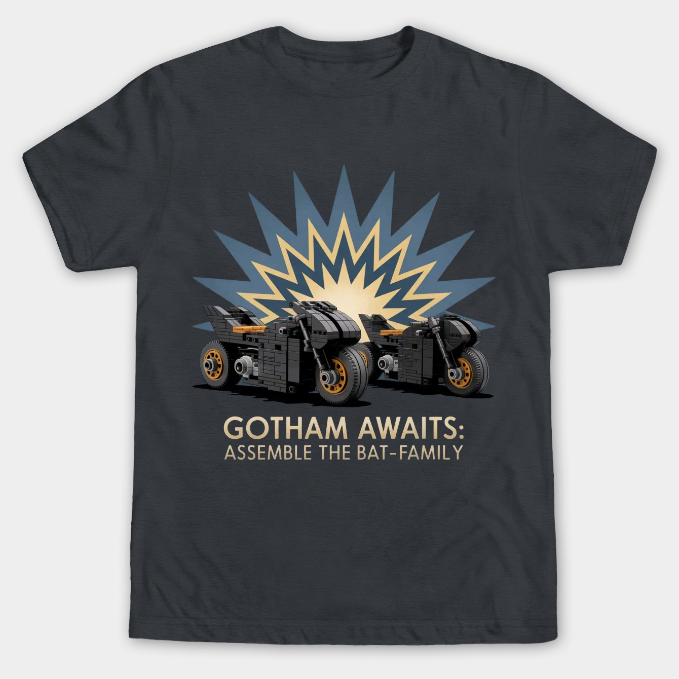 Gotham Awaits: Assemble the Bat-Family Men's Big & Tall T-shirt