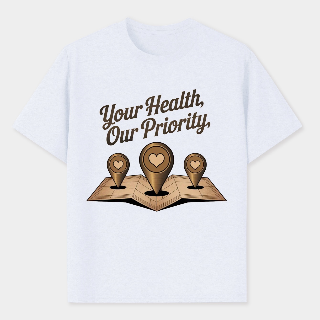 Your Health, Our Priority Map Men's Performance Athletic T-Shirt