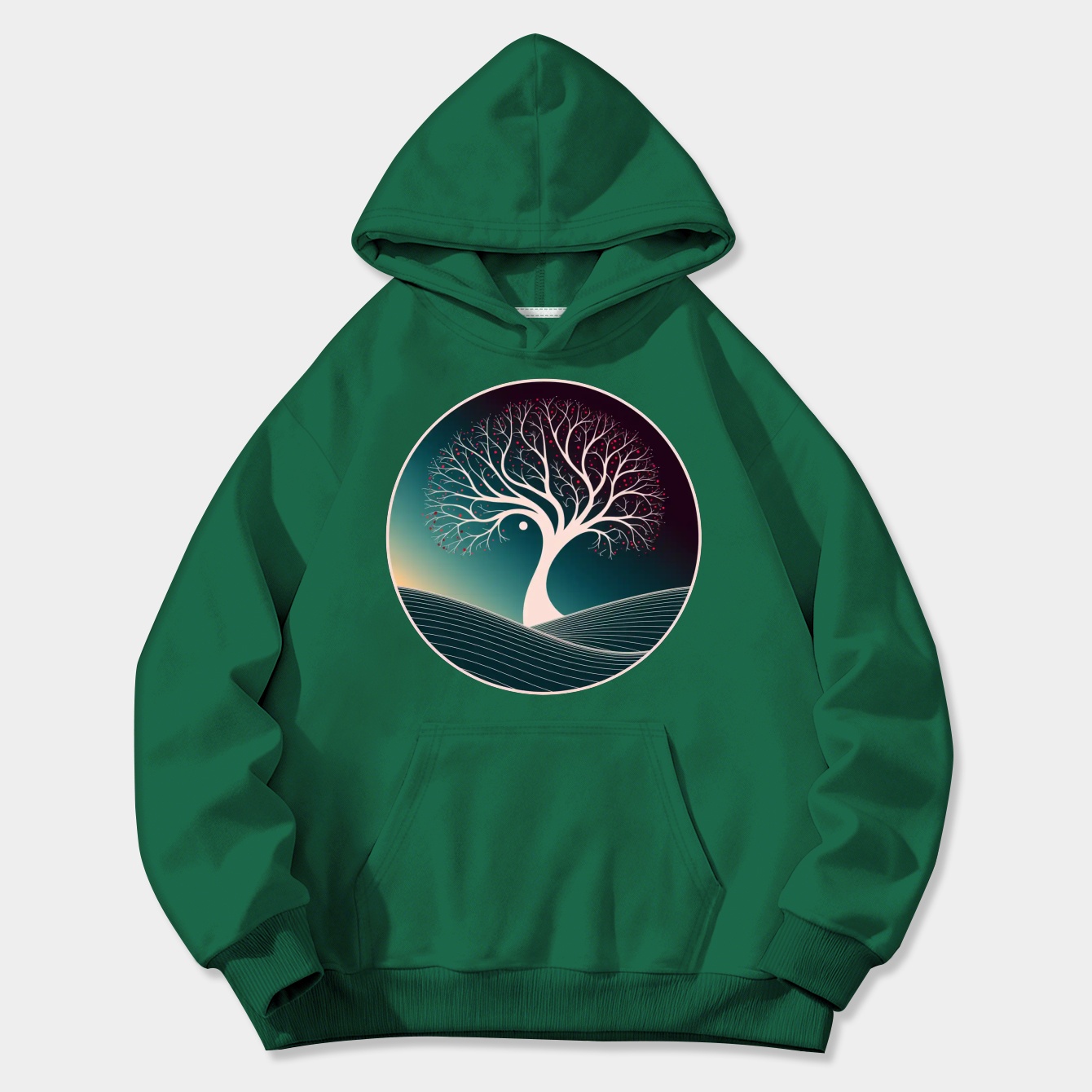 Winter Night Tree Landscape Women's Plus Size Hoodie