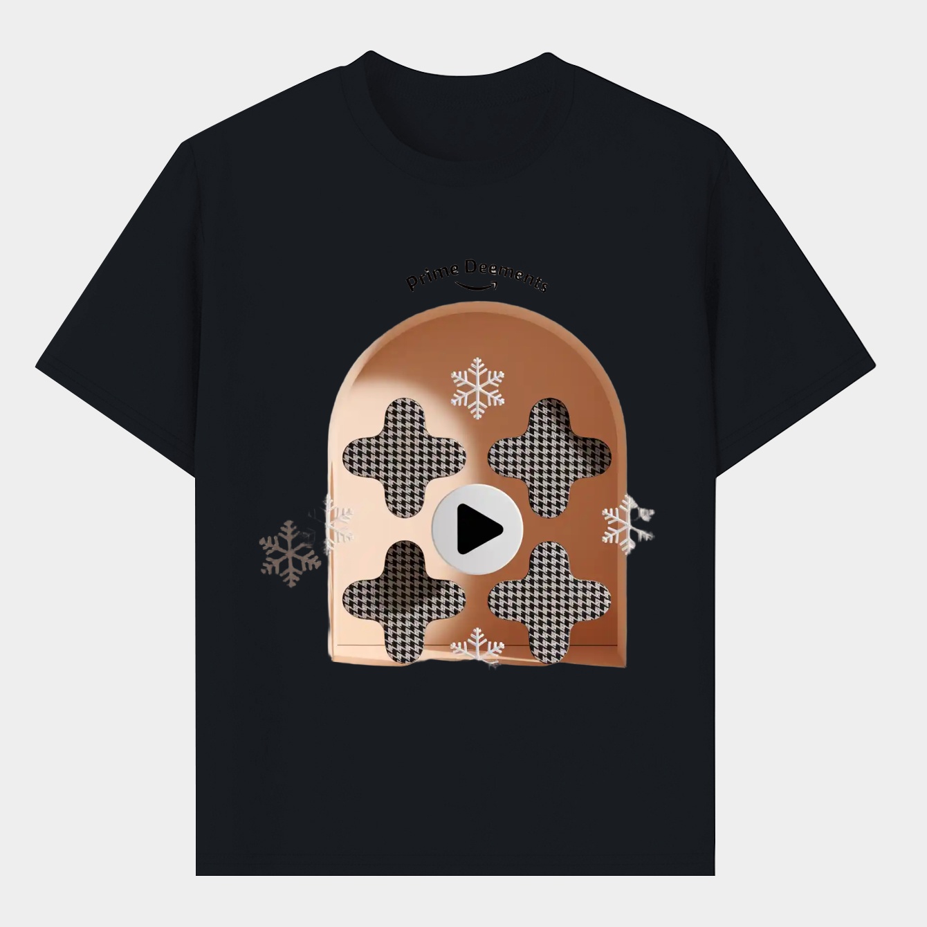 Prime December Houndstooth Snowflakes Men's T-Shirt