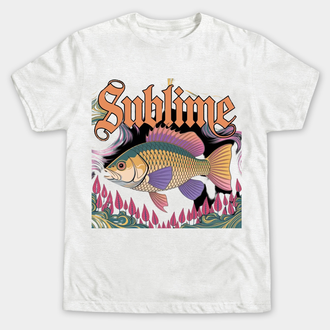 Sublime Psychedelic Fish Men's Big & Tall T-shirt