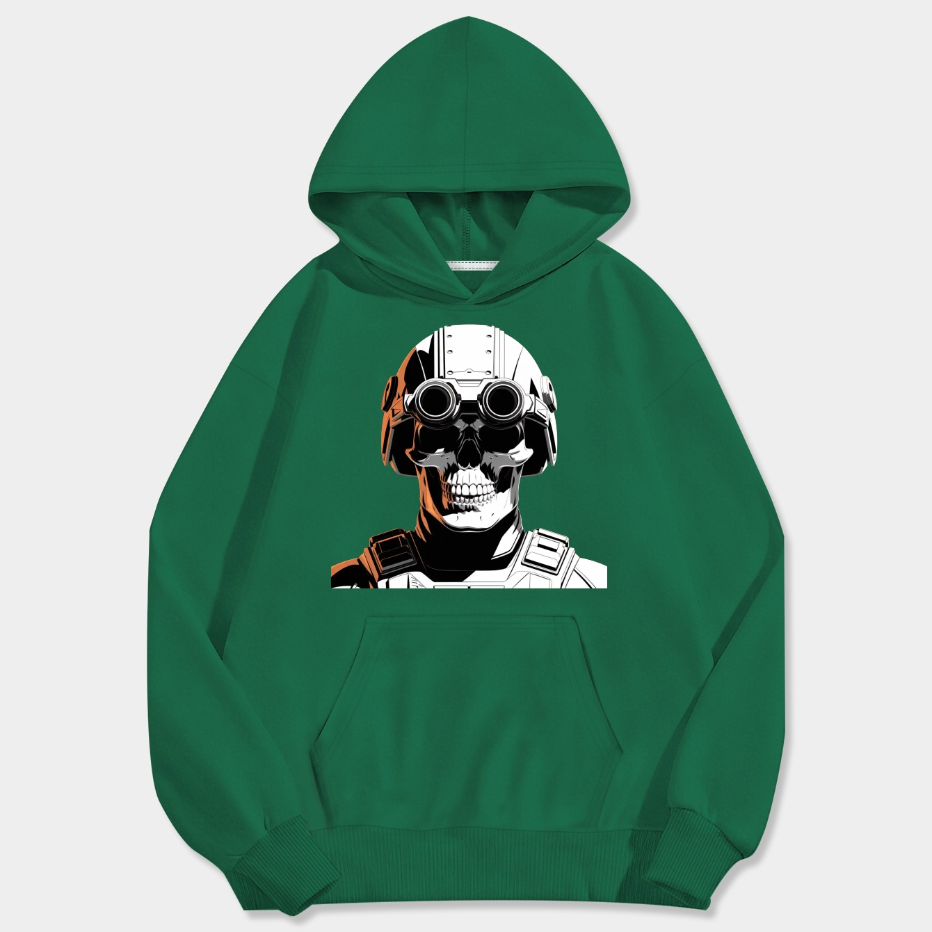 Ghost Skull Tactical Helmet Men's Big & Tall Hoodie