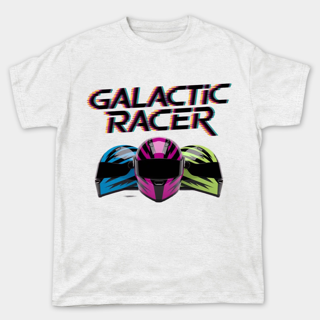 Glitch Neon Galactic Racing Helmets Women's Plus Size T-shirt