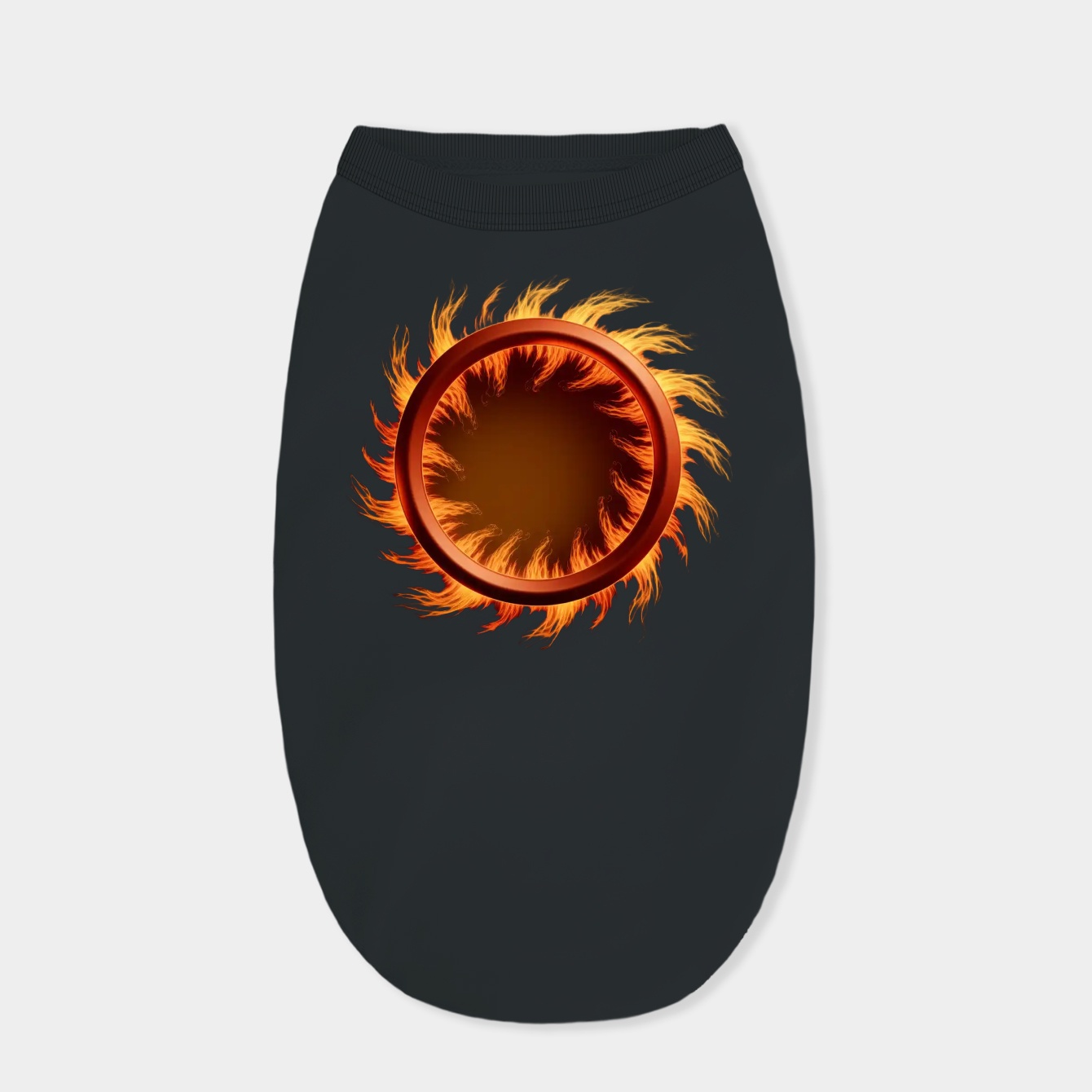 Flame Fire Circle Design Dog Shirt