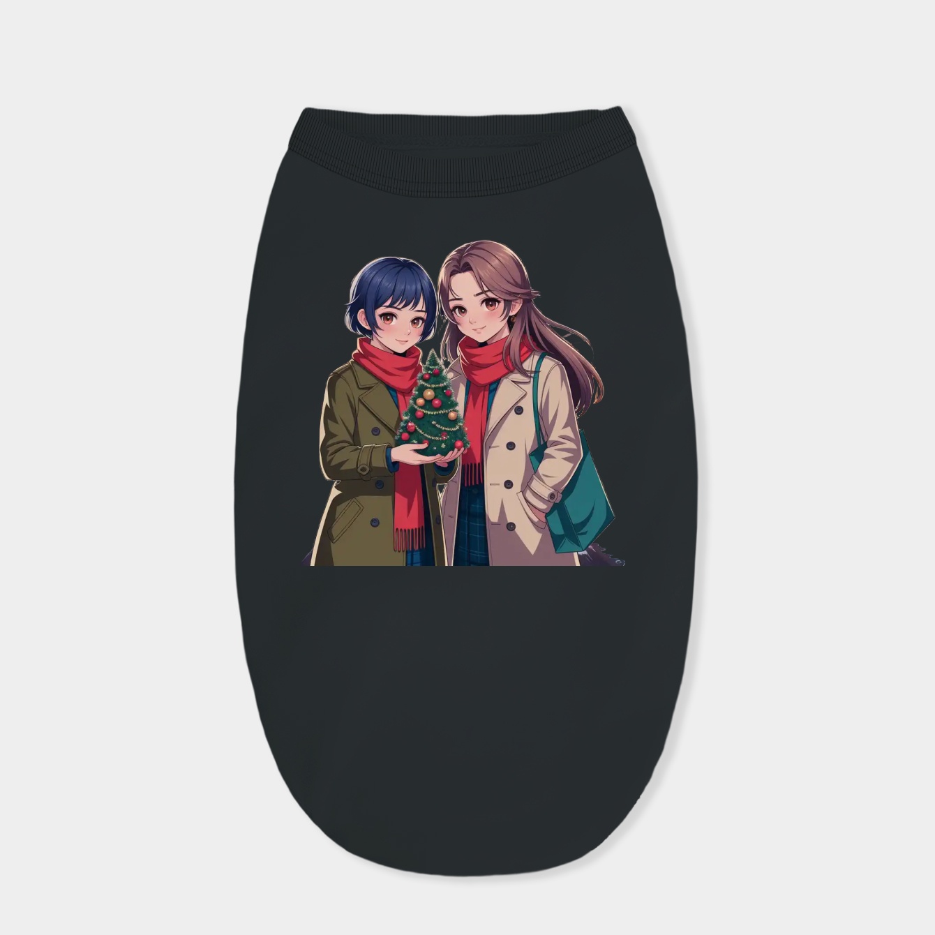 Merry Christmas Momo Okarun Dandadan Anime Street Tree Snow Japanese Holiday Dog Shirt