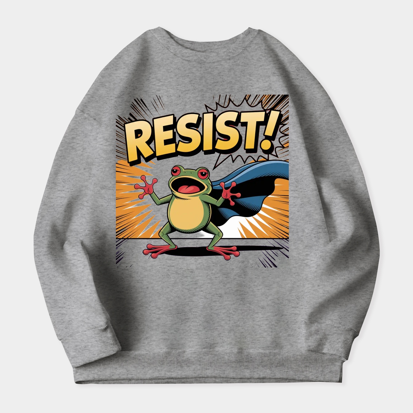 RESIST Shouting Cartoon Frog Women's Plus Size Sweatshirt