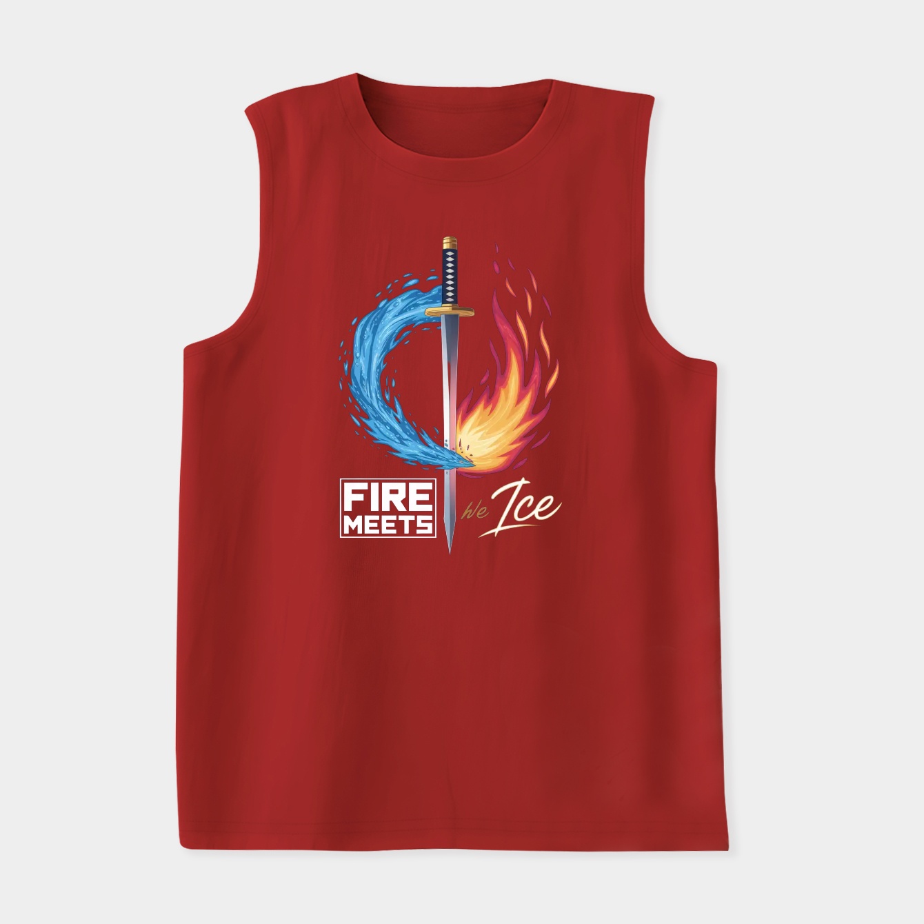 Demon Slayer Sword – Fire Meets Ice Katana Women's Soft Tank Top