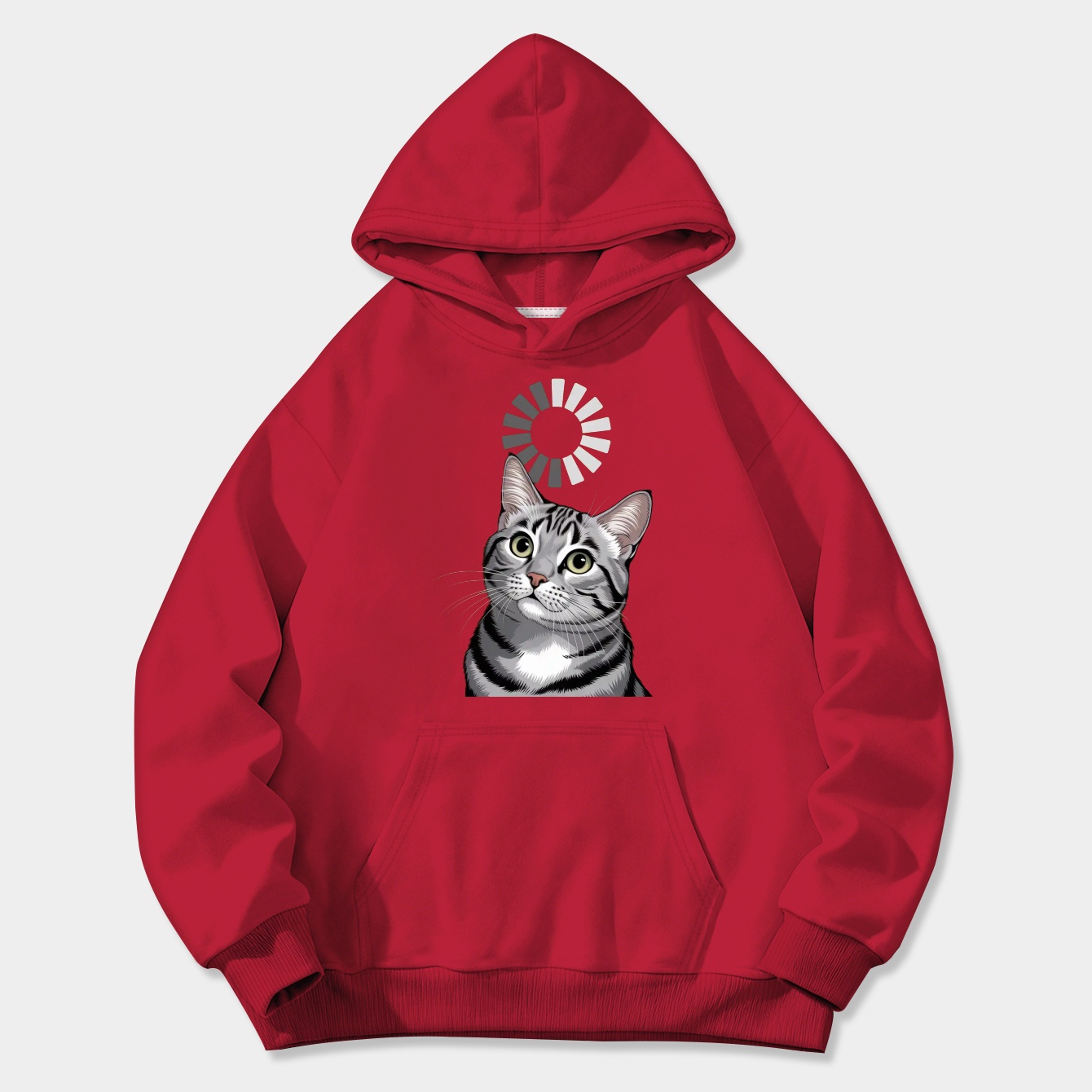 Funny loading cat print Women's Plus Size Hoodie