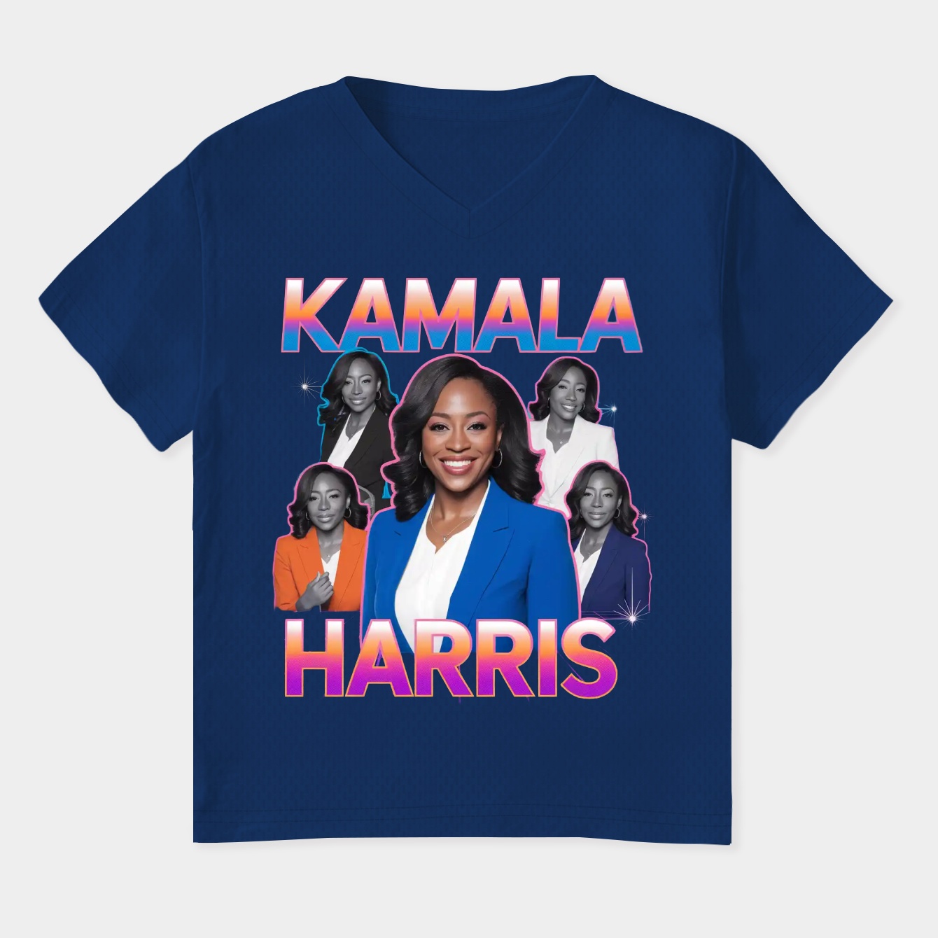 Vintage 90s Kamala Harris 47th President USA America 2024 Election Men Woman Kids Women's Plus Size V-Neck T-Shirt