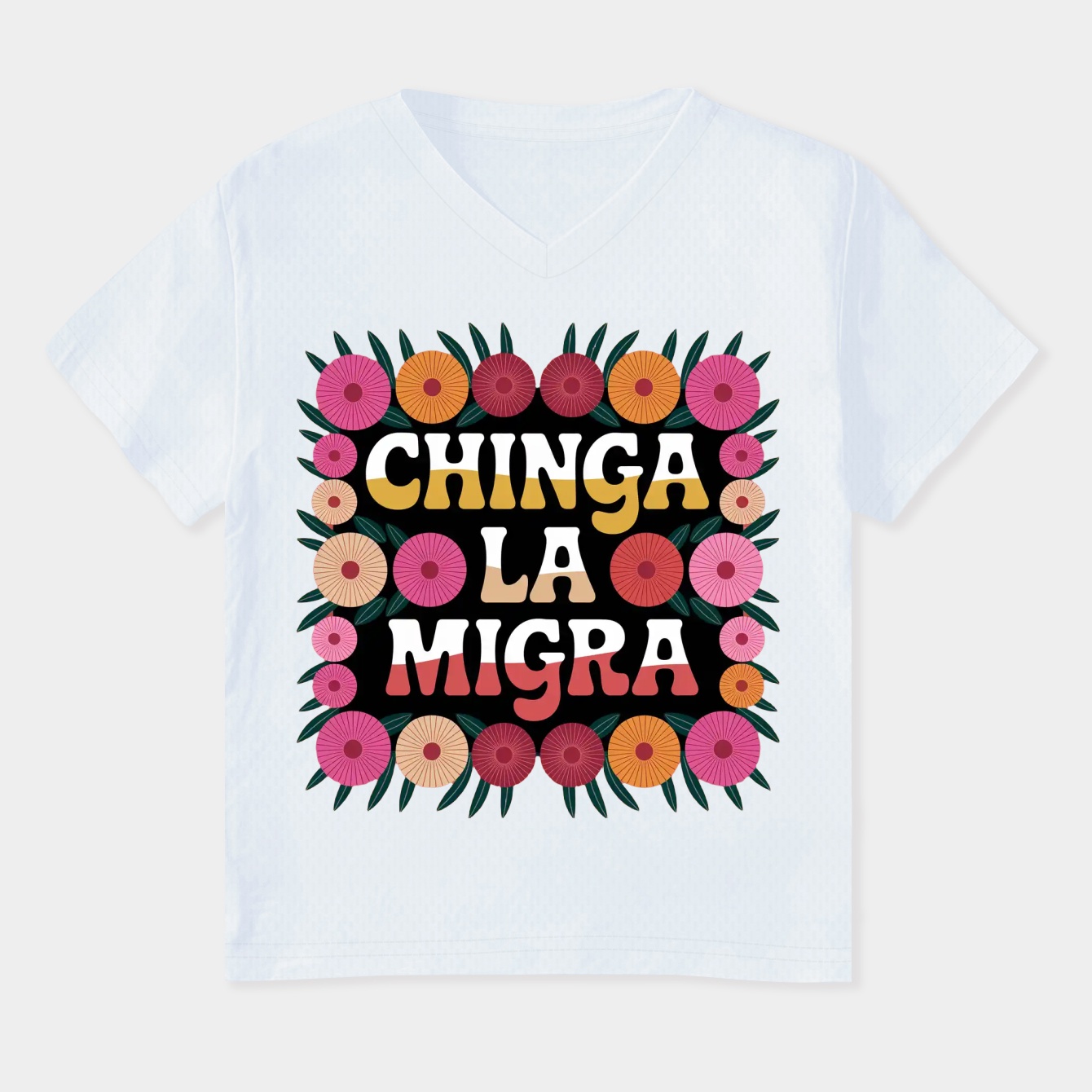 chinga la migra Women's Plus Size V-Neck T-Shirt