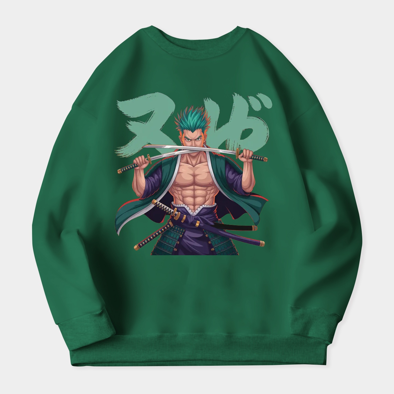 zoro swordsman anime style Women's Plus Size Sweatshirt