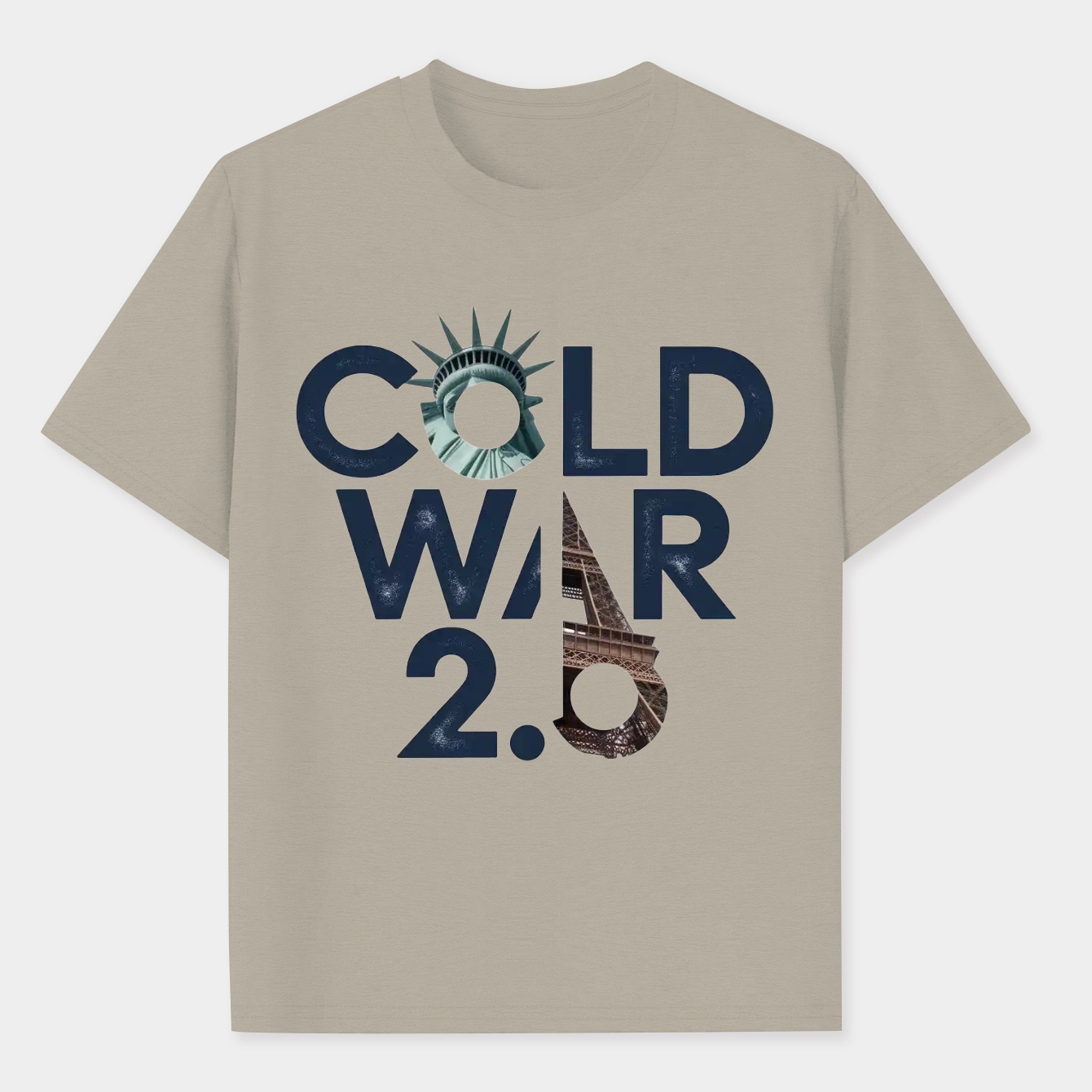 Cold War Rift: Liberty vs Eiffel Men's Performance Athletic T-Shirt