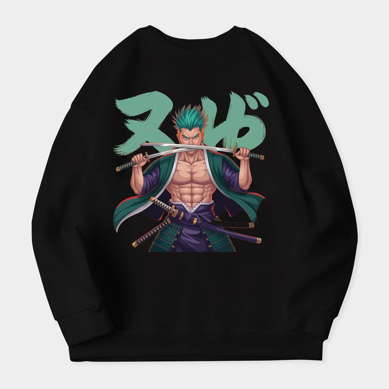 zoro swordsman anime style Women's Crewneck Sweatshirt
