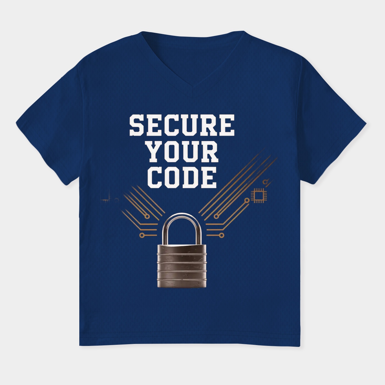Secure Your Code Retro Padlock Women's Plus Size V-Neck T-Shirt