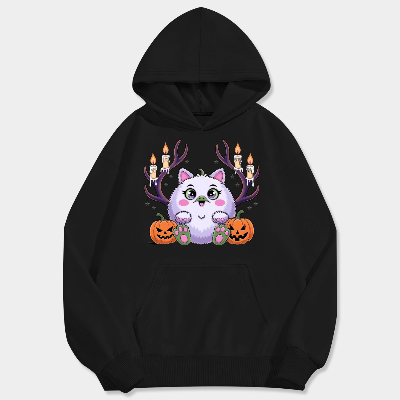 Ghost puffling monster Men's Big & Tall Hoodie