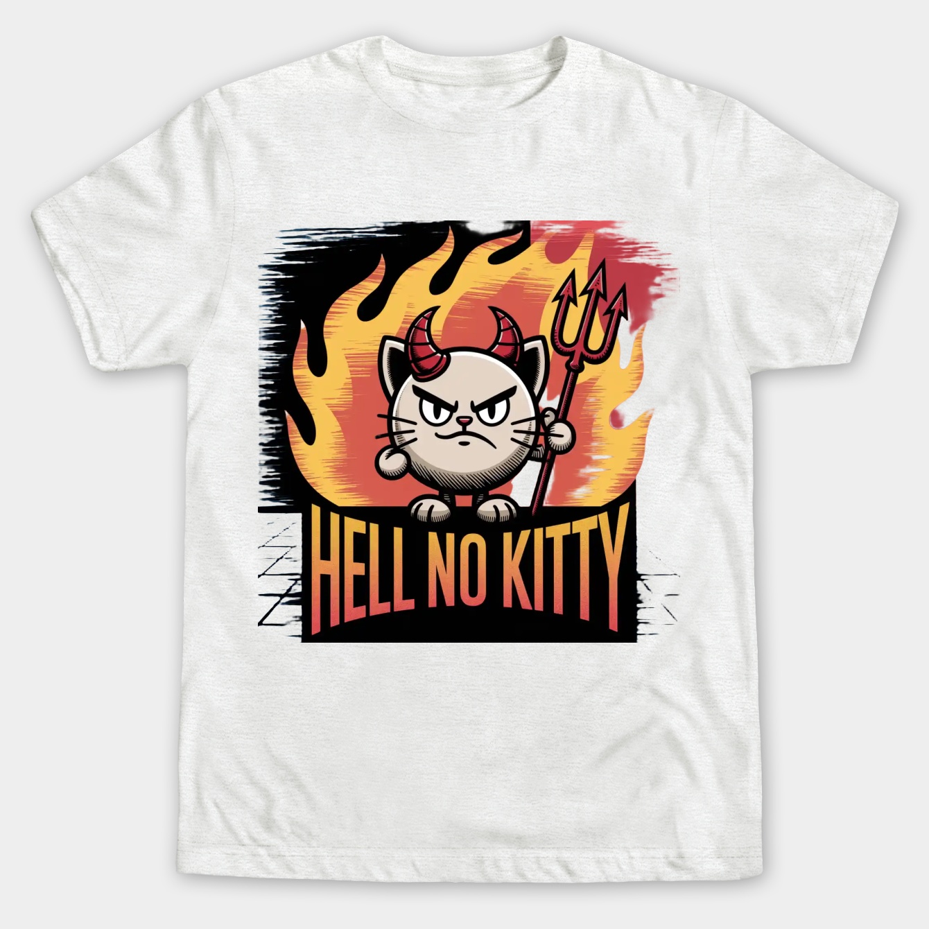 Hell No Kitty Men's Big & Tall T-shirt