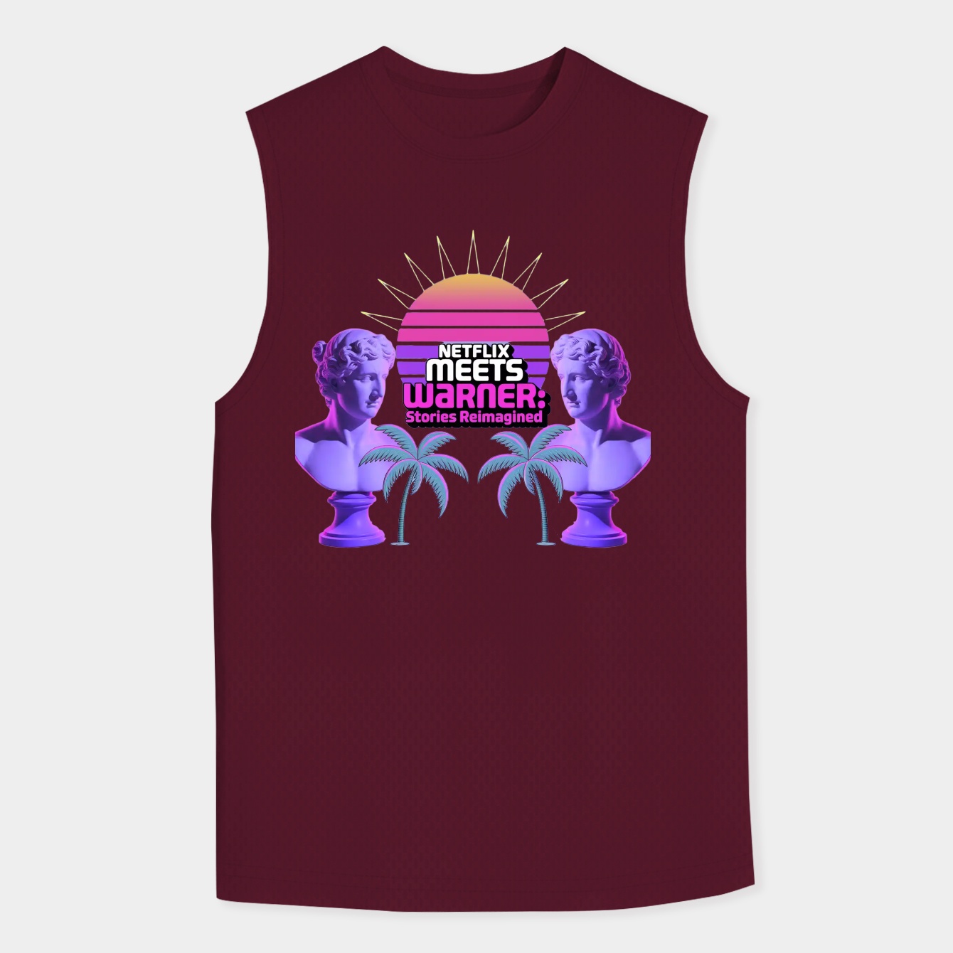 Vaporwave Legends: Neon Story Fusion Men's Big & Tall Tank Top