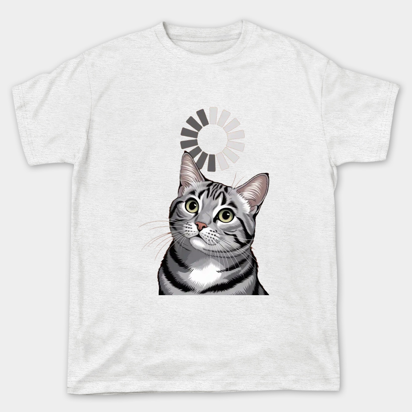 Funny loading cat print Women's Plus Size T-shirt