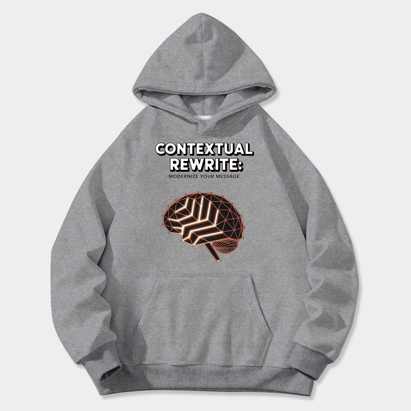 Retro Futuristic AI Brain Message Women's Plus Size Hoodie